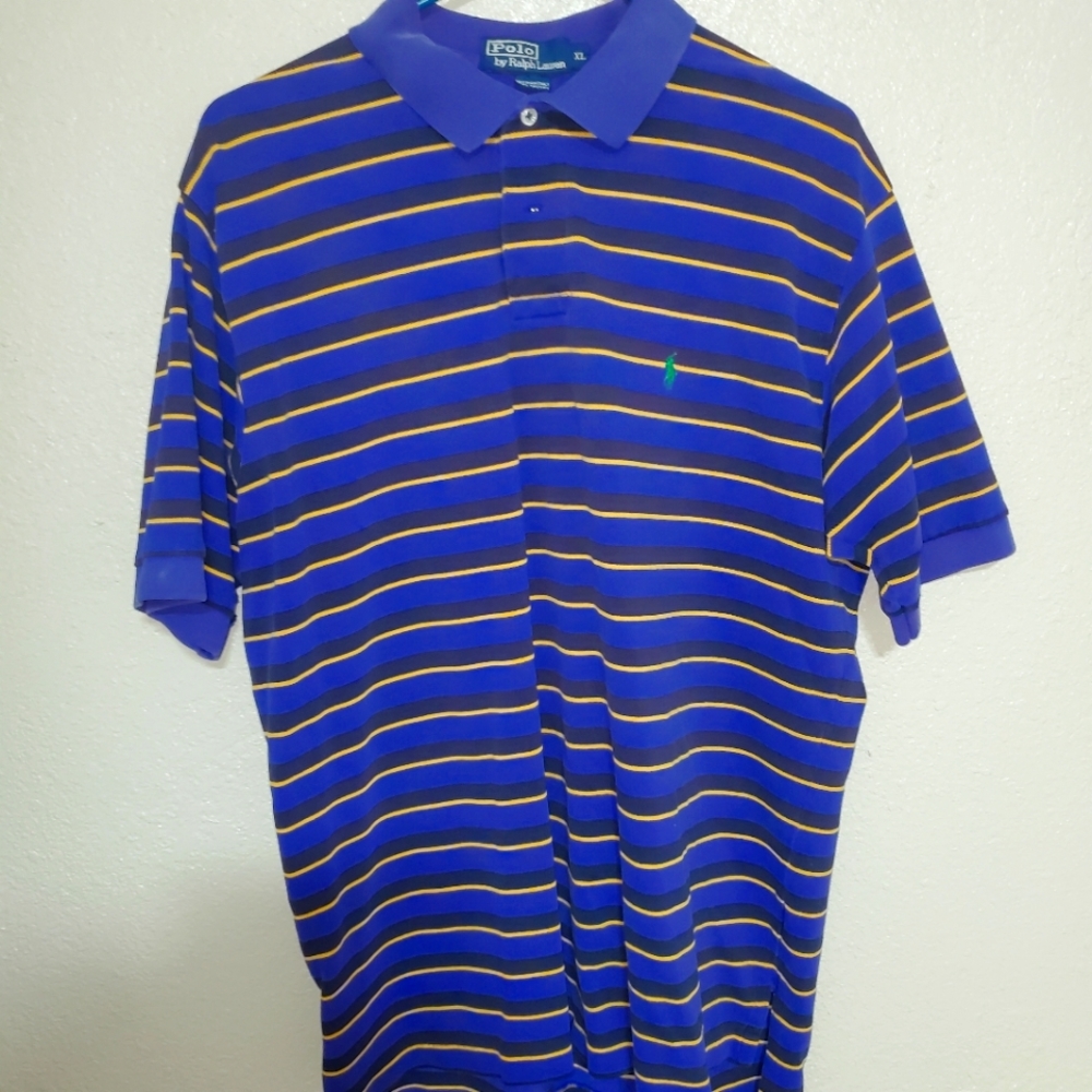 Purple,yellow and black polo